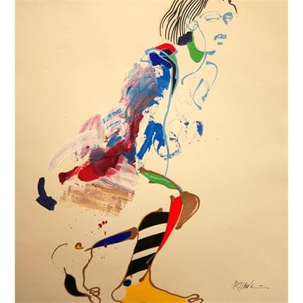 Peinture 6136 par Cressanne | Tableau Art Singulier Acrylique Nu, Portraits