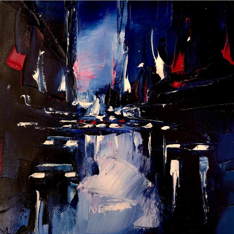 Peinture BLUE MOMENT par Bond Tetiana | Tableau Figuratif Urbain Huile