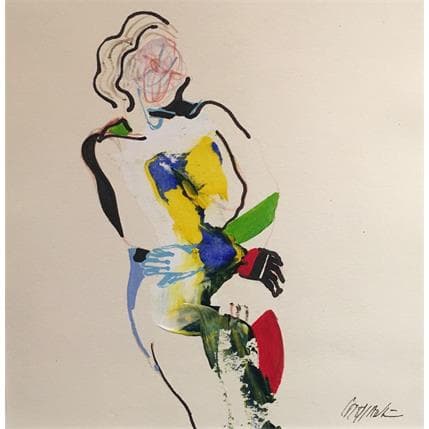 Peinture 6140 par Cressanne | Tableau Art Singulier Acrylique Nu, Portraits