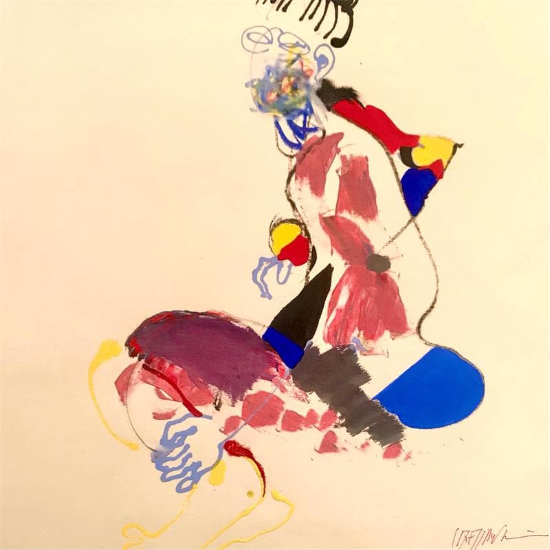 Peinture 6146 par Cressanne | Tableau Art Singulier Nu Acrylique