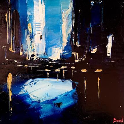 Peinture BLUE NIGHT par Bond Tetiana | Tableau Figuratif Huile Urbain