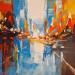 Peinture BLUE AND ORANGE par Bond Tetiana | Tableau Figuratif Urbain Huile