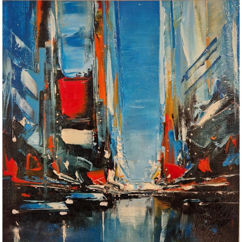 Peinture BLUE SKY par Bond Tetiana | Tableau Figuratif Urbain Huile