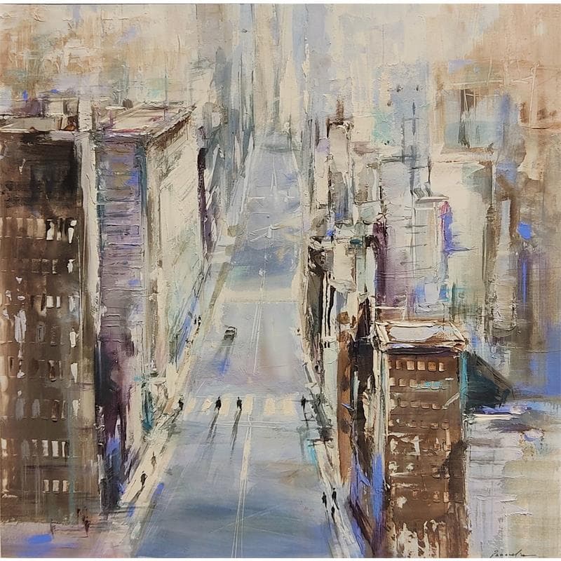 Painting The city by Poumelin Richard | Painting Figurative Urban Oil