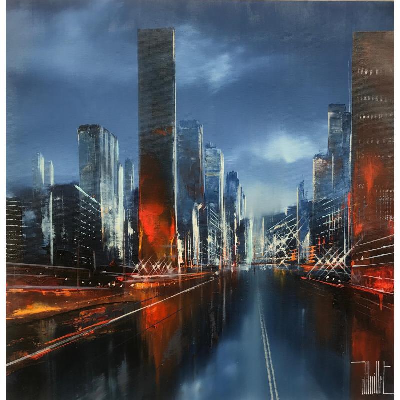 Painting azur by Guillet Jerome | Painting Figurative Urban Oil Acrylic