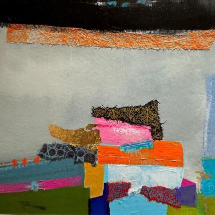 Painting attendre la nuit by Lau Blou | Painting Abstract Acrylic Landscapes