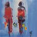 Painting toi en rouge by Raffin Christian | Painting Figurative Life style Oil Acrylic
