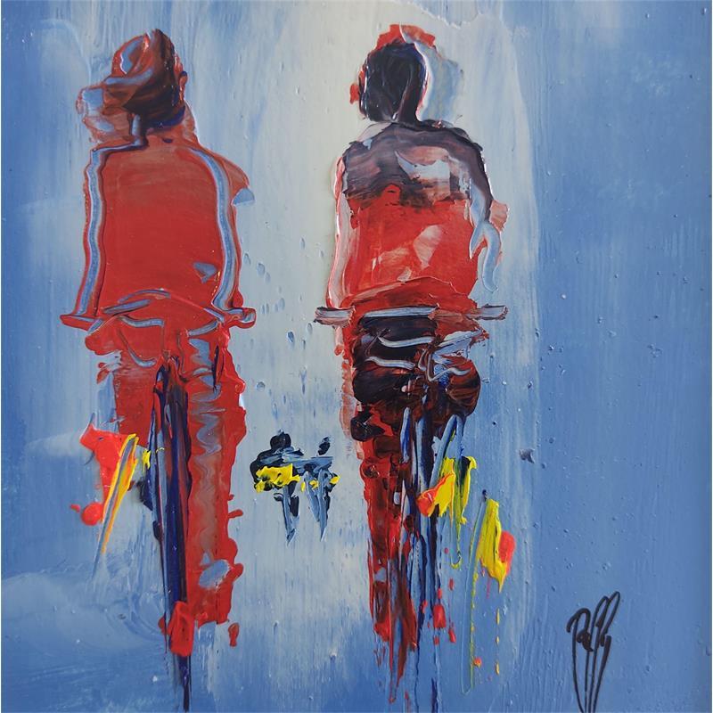 Painting toi en rouge by Raffin Christian | Painting Figurative Life style Oil Acrylic