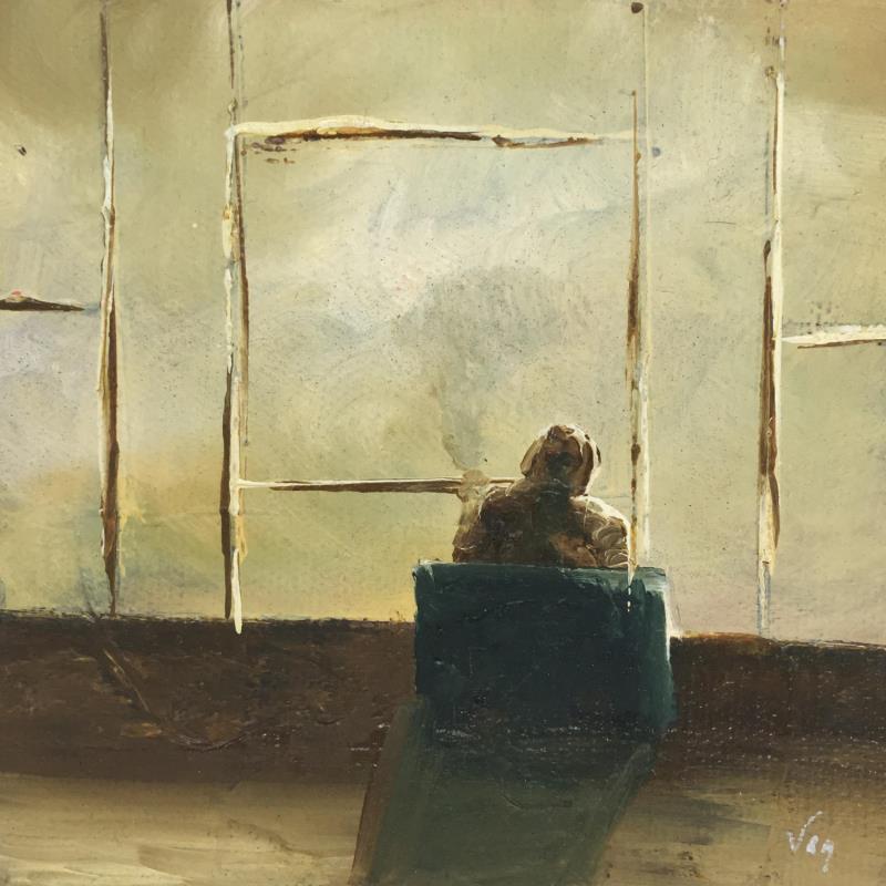 Gemälde Penseur von Vinnie | Gemälde Figurativ Alltagsszenen Öl