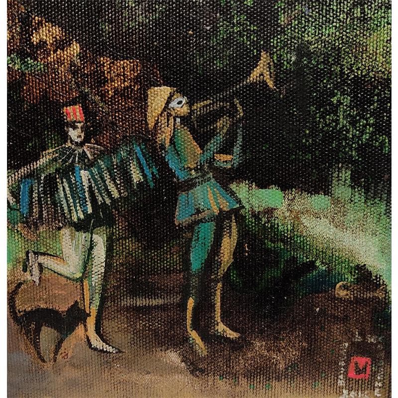 Gemälde LES EVENTAILS von Machi | Gemälde Figurativ Alltagsszenen Öl Acryl