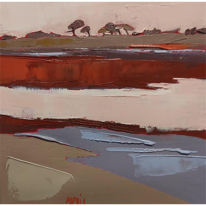 Peinture Soir d'automne par PAPAIL | Tableau Figuratif Paysages Huile