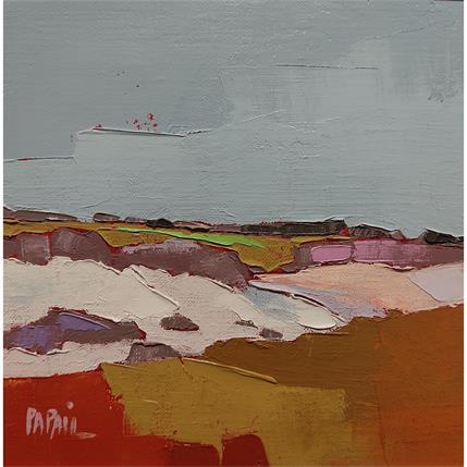 Peinture Mer blanche sur l'ile par PAPAIL | Tableau Figuratif Huile Paysages