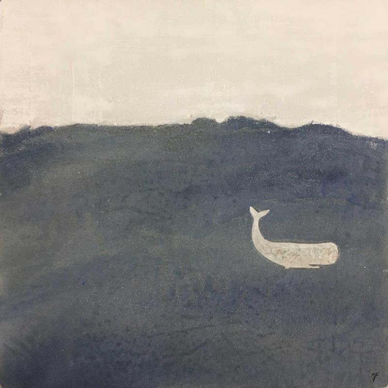 Peinture Com'è profondo il mane par Roma Gaia | Tableau Abstrait Minimaliste