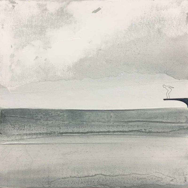 Peinture Ai blocchi partenza par Roma Gaia | Tableau Abstrait Minimaliste