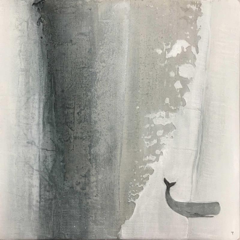 Painting Night swimming by Roma Gaia | Painting Abstract Minimalist