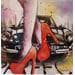 Peinture Woman with an old Ferrari par Cornée Patrick | Tableau Pop-art Acrylique