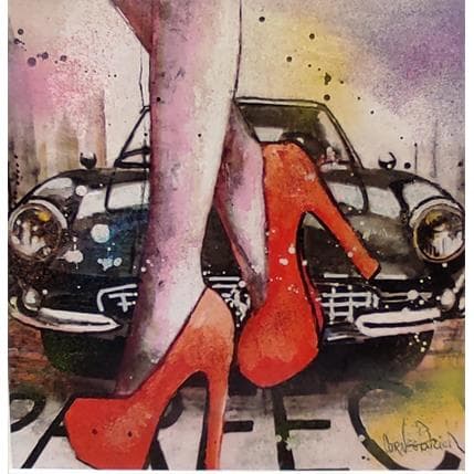 Peinture Woman with an old Ferrari par Cornée Patrick | Tableau Pop-art Acrylique