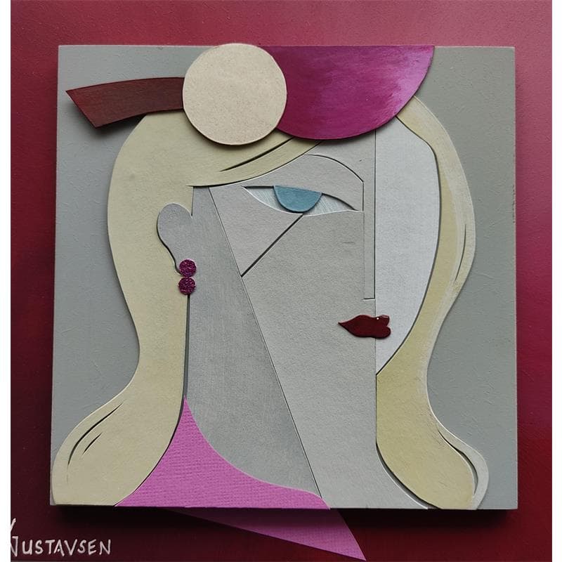 Gemälde Cocktail von Gustavsen Karl | Gemälde Figurativ Porträt Holz Pappe Collage