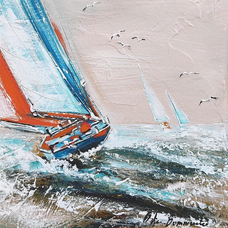 Painting Ça penche by Ortis-Bommarito Nicole | Painting Figurative Marine Acrylic