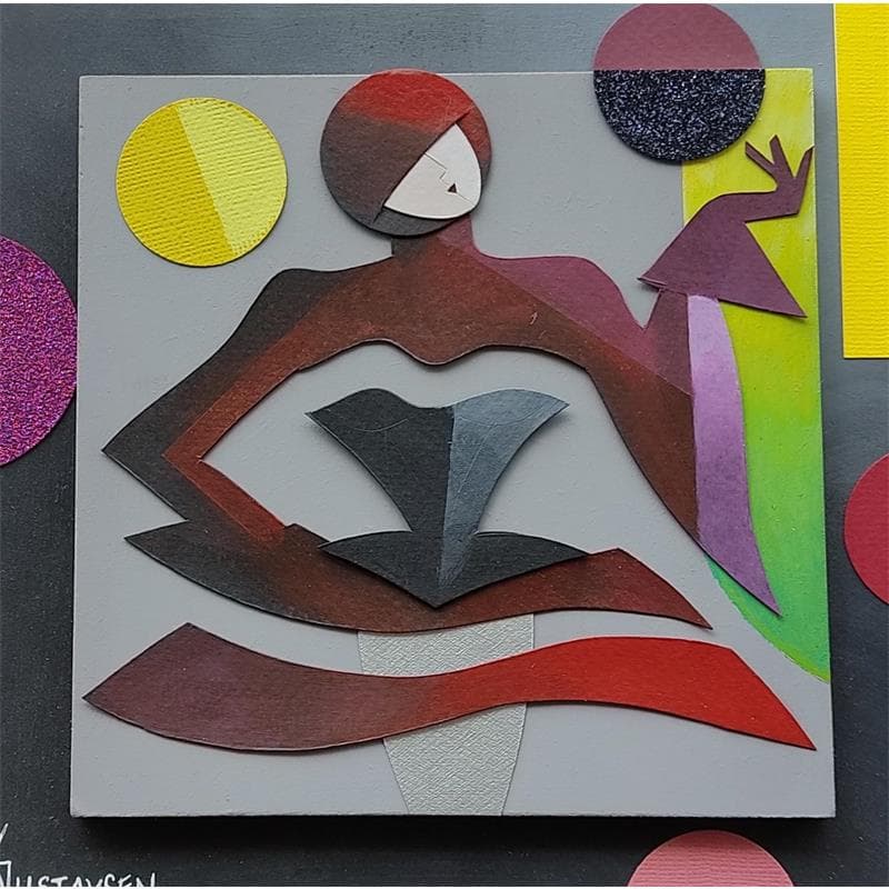 Pintura Winter Night por Gustavsen Karl | Pintura Figurativo Retrato Madera Cartón Collage