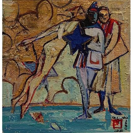 Painting Les étoiles by Machi | Painting Figurative Acrylic, Oil Life style