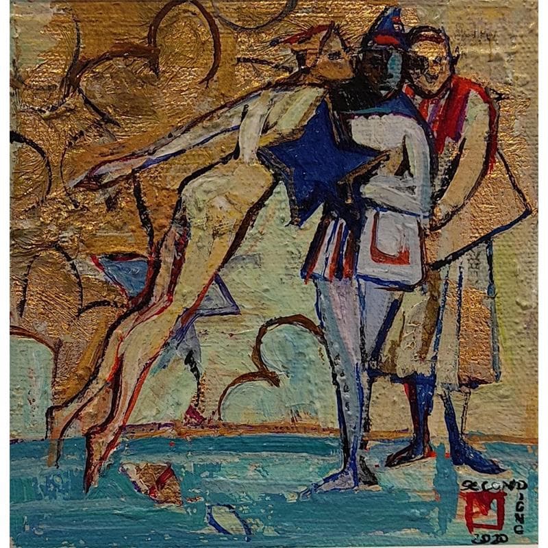 Painting Les étoiles by Machi | Painting Figurative Life style Oil Acrylic