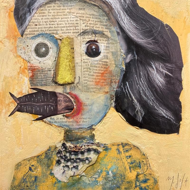 Painting La dame amoureuse by De Sousa Miguel | Painting Raw art Life style