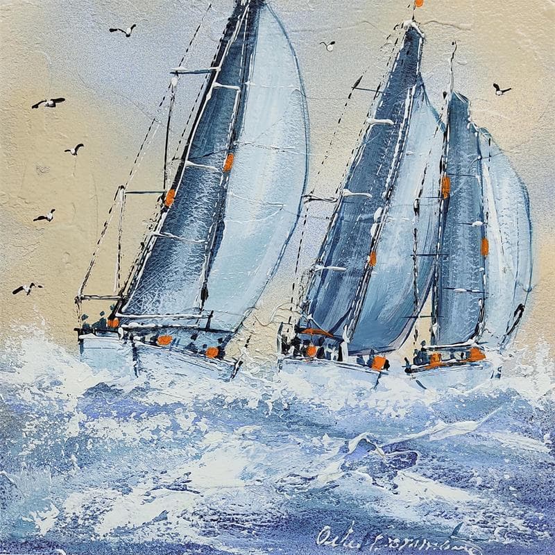 Pintura Trio por Ortis-Bommarito Nicole | Pintura Figurativo Marine Acrílico