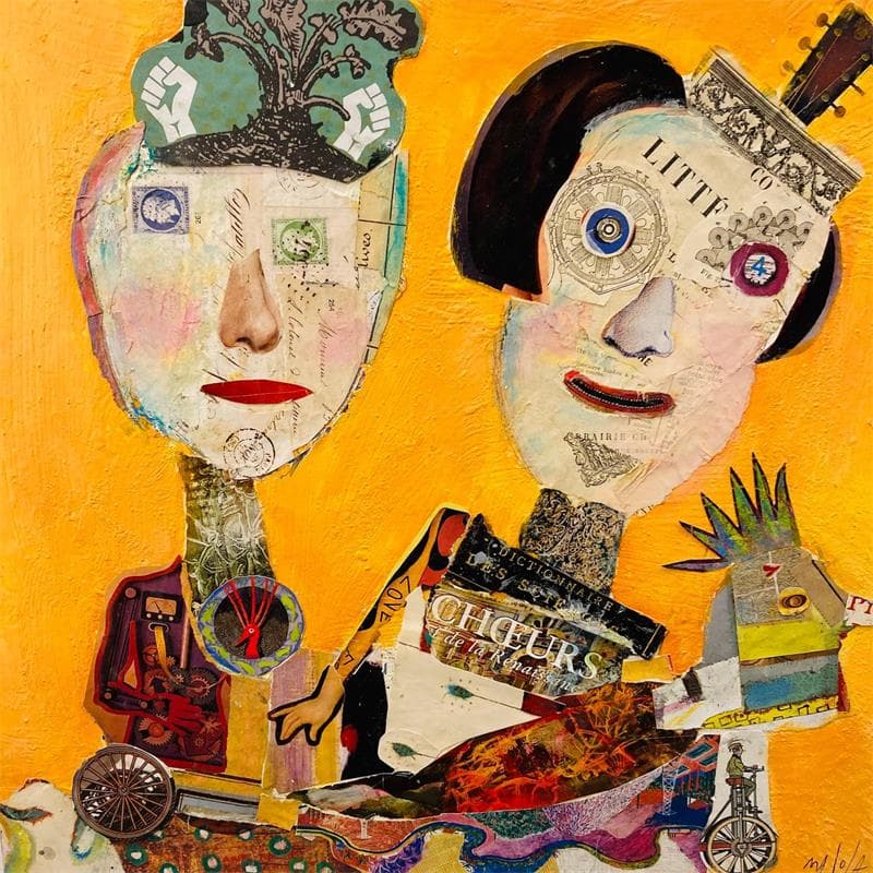 Gemälde A tout cœur von De Sousa Miguel | Gemälde Art brut Alltagsszenen