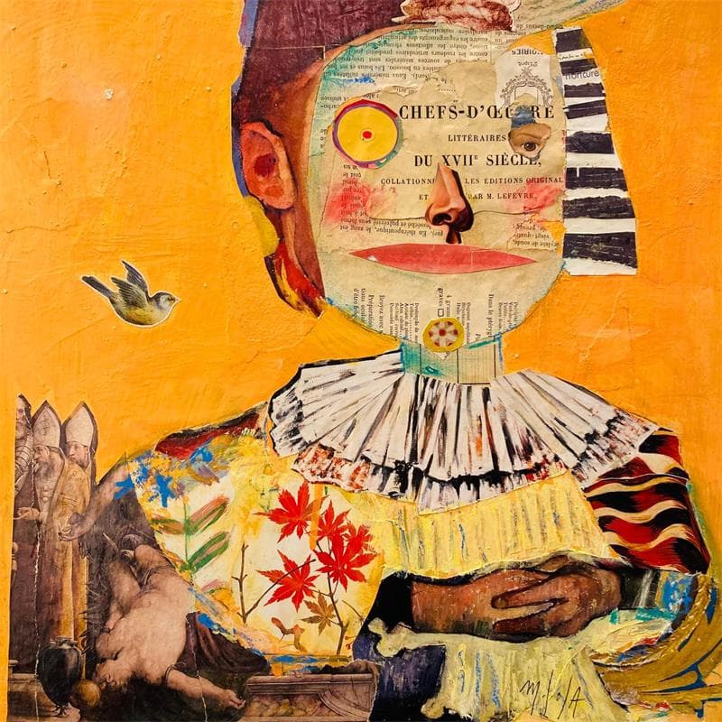 Pintura La robe a fleurs por De Sousa Miguel | Pintura Arte bruto Life style