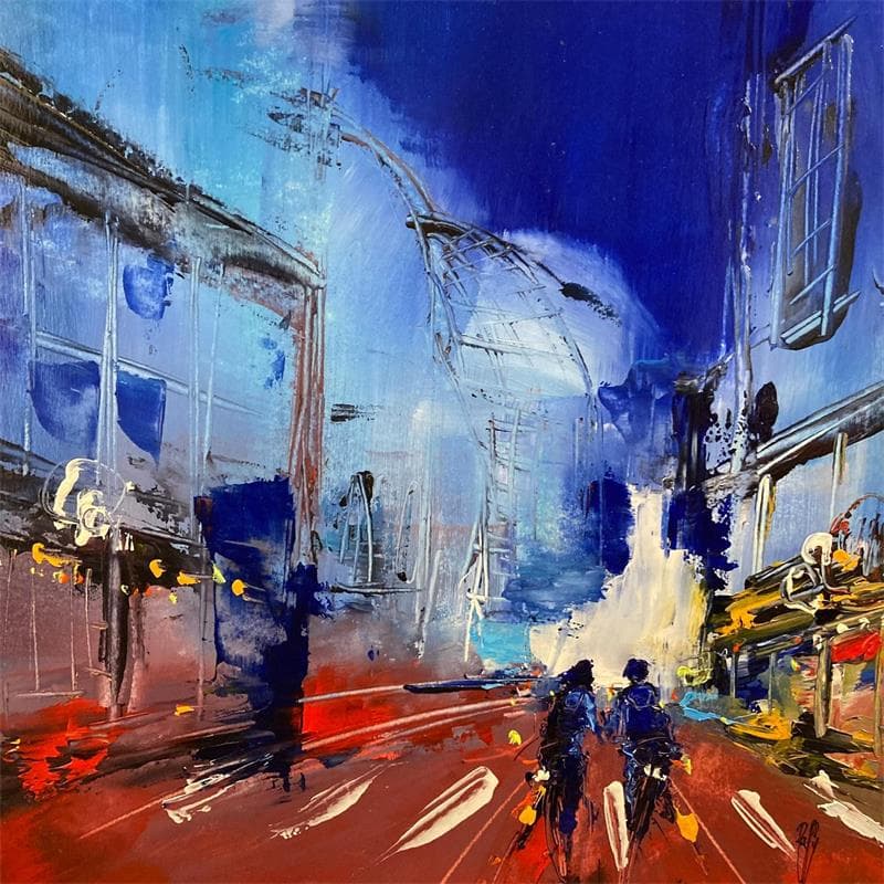 Peinture Un Virée d´un soir par Raffin Christian | Tableau Figuratif Scènes de vie Huile Acrylique