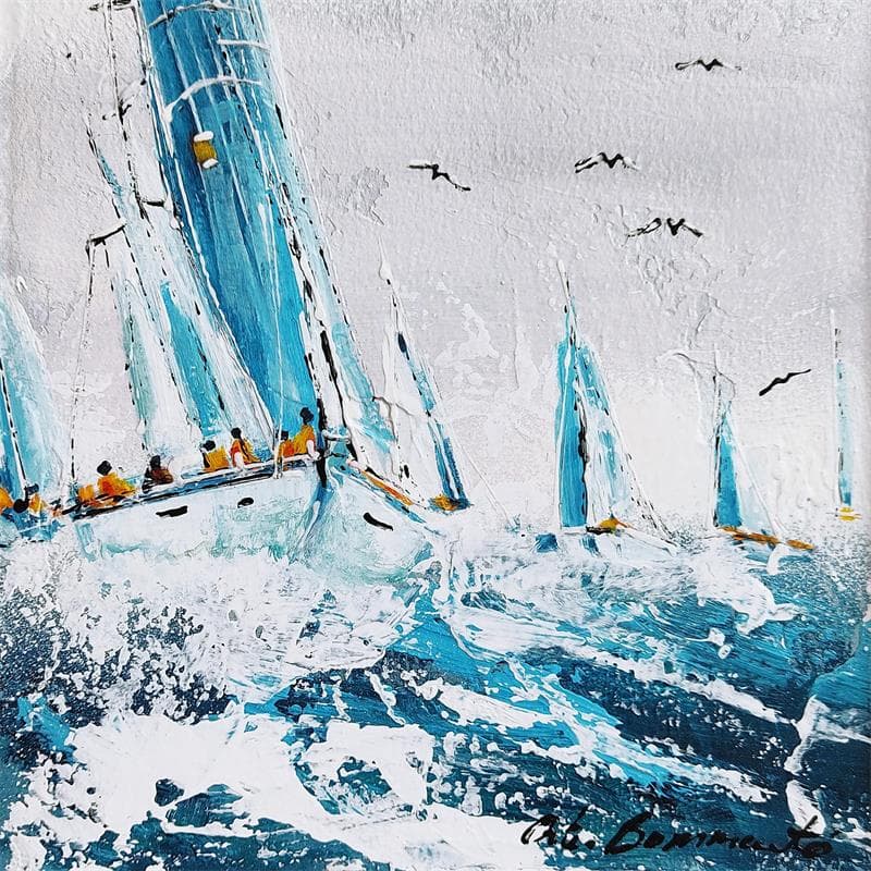 Peinture Temps couvert par Ortis-Bommarito Nicole | Tableau Figuratif Marine Acrylique