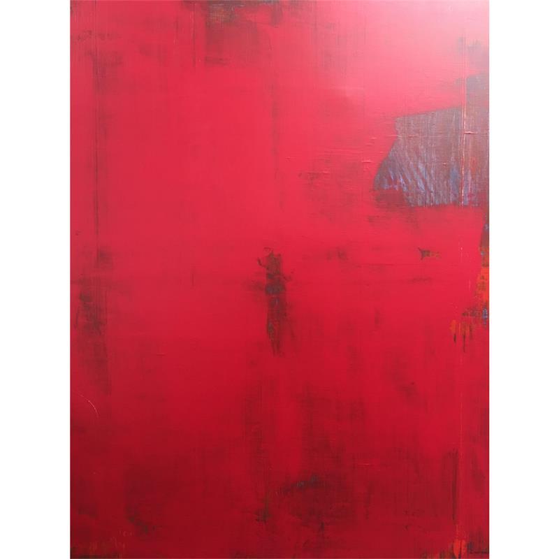 Peinture Carmin 1 par Reymann Daniel | Tableau Abstrait Acrylique, Bois Minimaliste