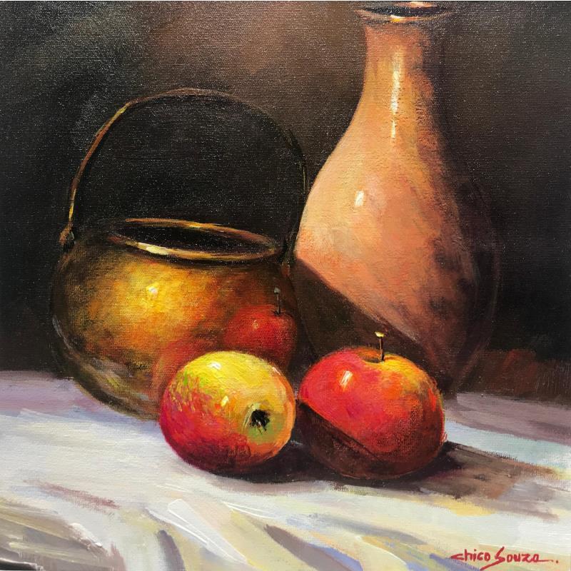 Painting Jarra de barro by Chico Souza | Painting Figurative Still-life Oil