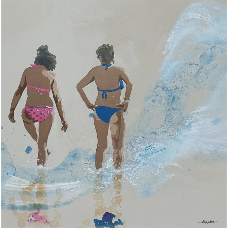 Pintura Copines iodées por Sand | Pintura Figurativo Life style Acrílico