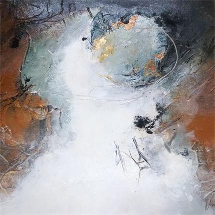 Peinture Douceur lunaire par Han | Tableau Abstrait Paysages