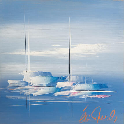 Painting L'instant  épuré - The clean moment by Munsch Eric | Painting Figurative Oil Marine