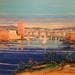 Peinture Vieux Port vu du Pharo par Corbière Liisa | Tableau Figuratif Paysages Huile