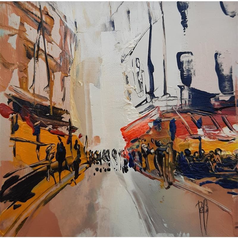 Peinture Terrasse Ombrage par Raffin Christian | Tableau Figuratif Scènes de vie Huile Acrylique