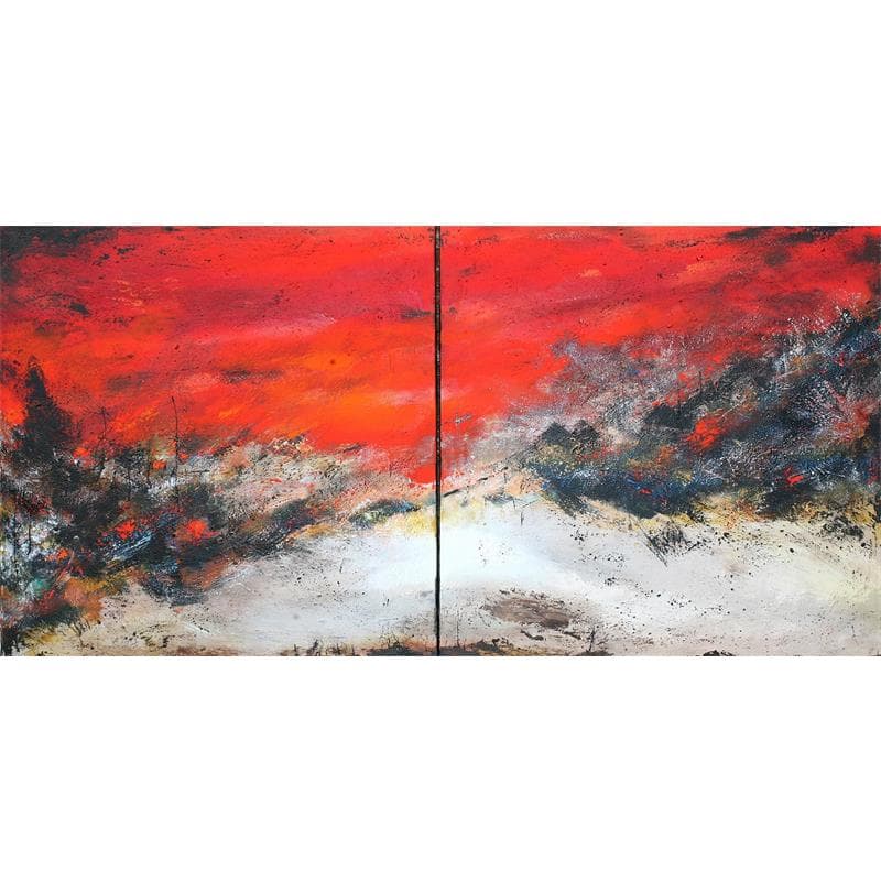 Peinture Untitled b Diptyque 2/2 par Naen | Tableau Abstrait Minimaliste Acrylique