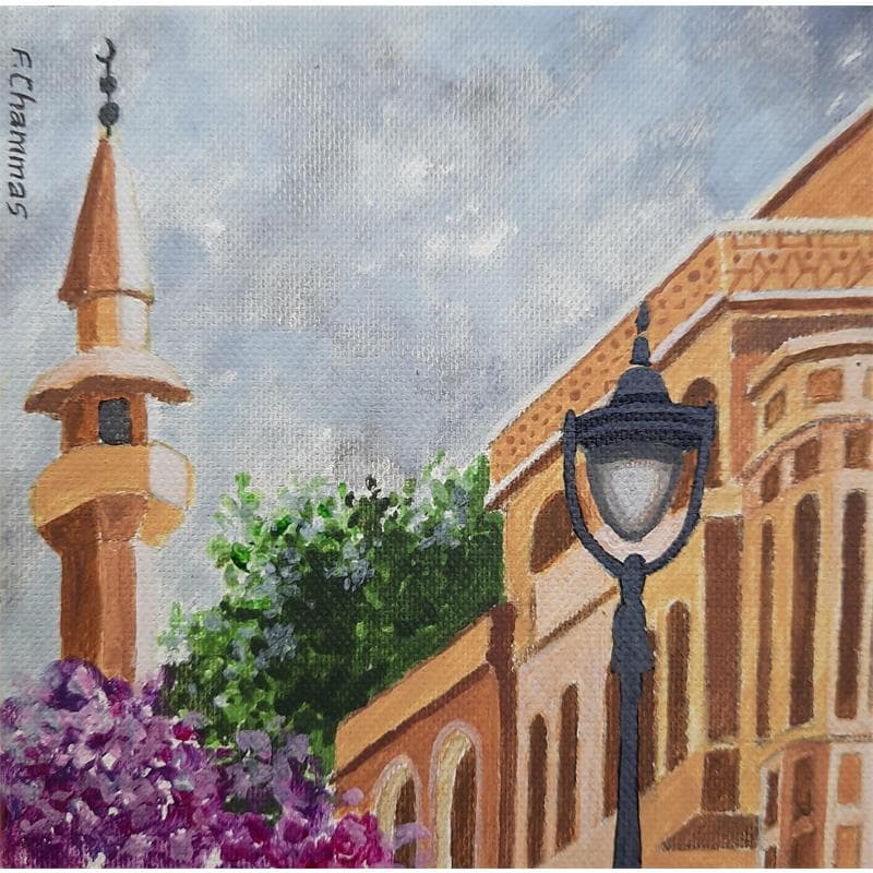 Peinture Down Town 4 par Chammas Fady | Tableau Figuratif Urbain Aquarelle