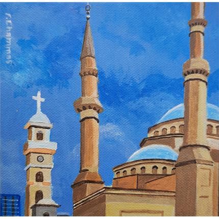 Painting Mohamad Amine Mosque Beirut 2020 by Chammas Fady | Painting Figurative Watercolor Urban