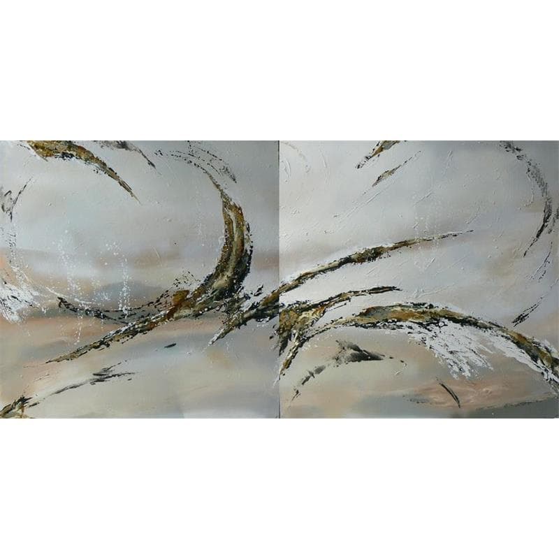 Peinture Untitled a Diptyque 2/2 par Naen | Tableau Abstrait Minimaliste Acrylique