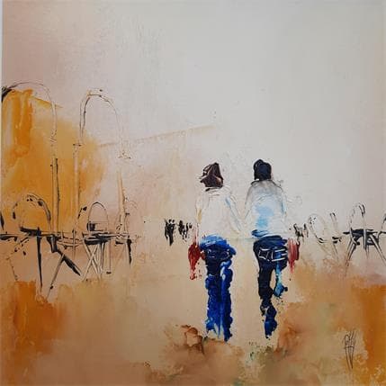 Painting Une douce après-midi by Raffin Christian | Painting Figurative Acrylic, Oil Life style