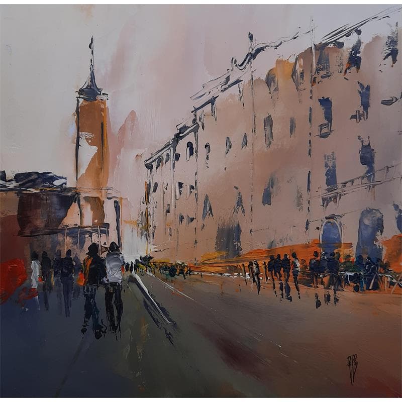 Painting Balade en ville by Raffin Christian | Painting Figurative Life style Oil Acrylic