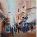 Painting Rue commercante by Raffin Christian | Painting Figurative Life style Oil Acrylic