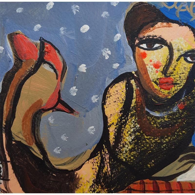 Painting No Title 6 by Nahleh Mona | Painting Figurative Portrait Acrylic