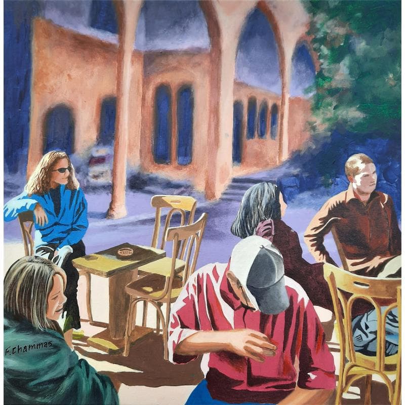 Painting No Coffee by Chammas Fady | Painting Figurative Urban Watercolor