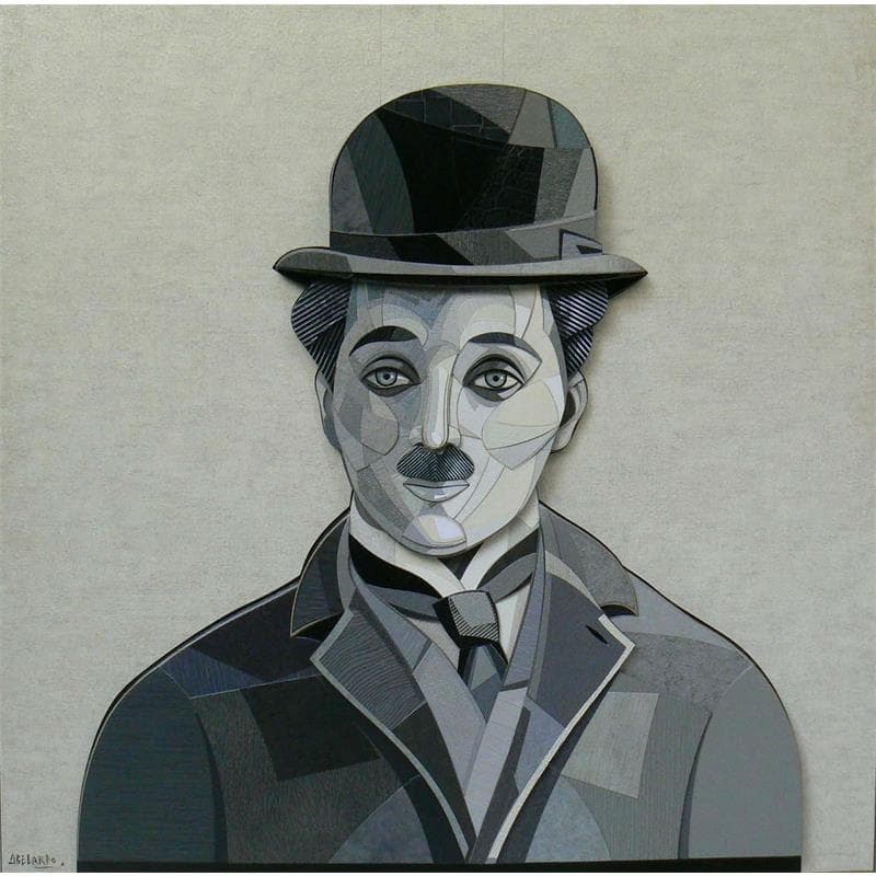 Painting Charles Chaplin by Hernandez Abelardo | Painting Figurative Portrait