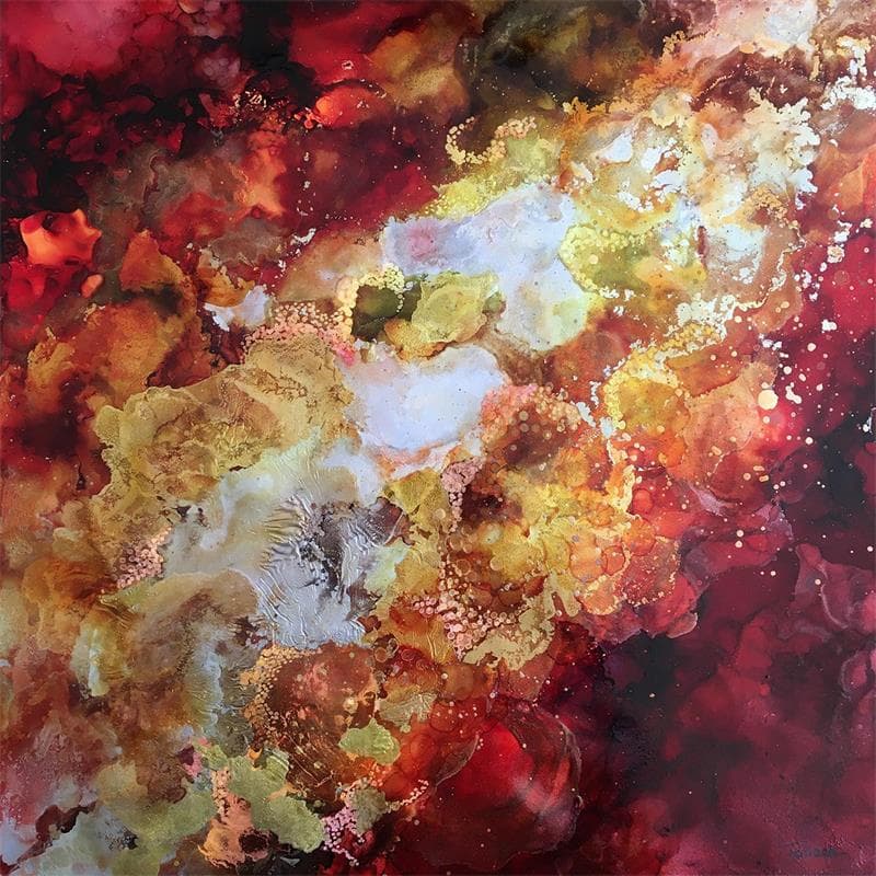 Peinture Le don du coeur par Stephan Tatiana | Tableau Figuratif Minimaliste